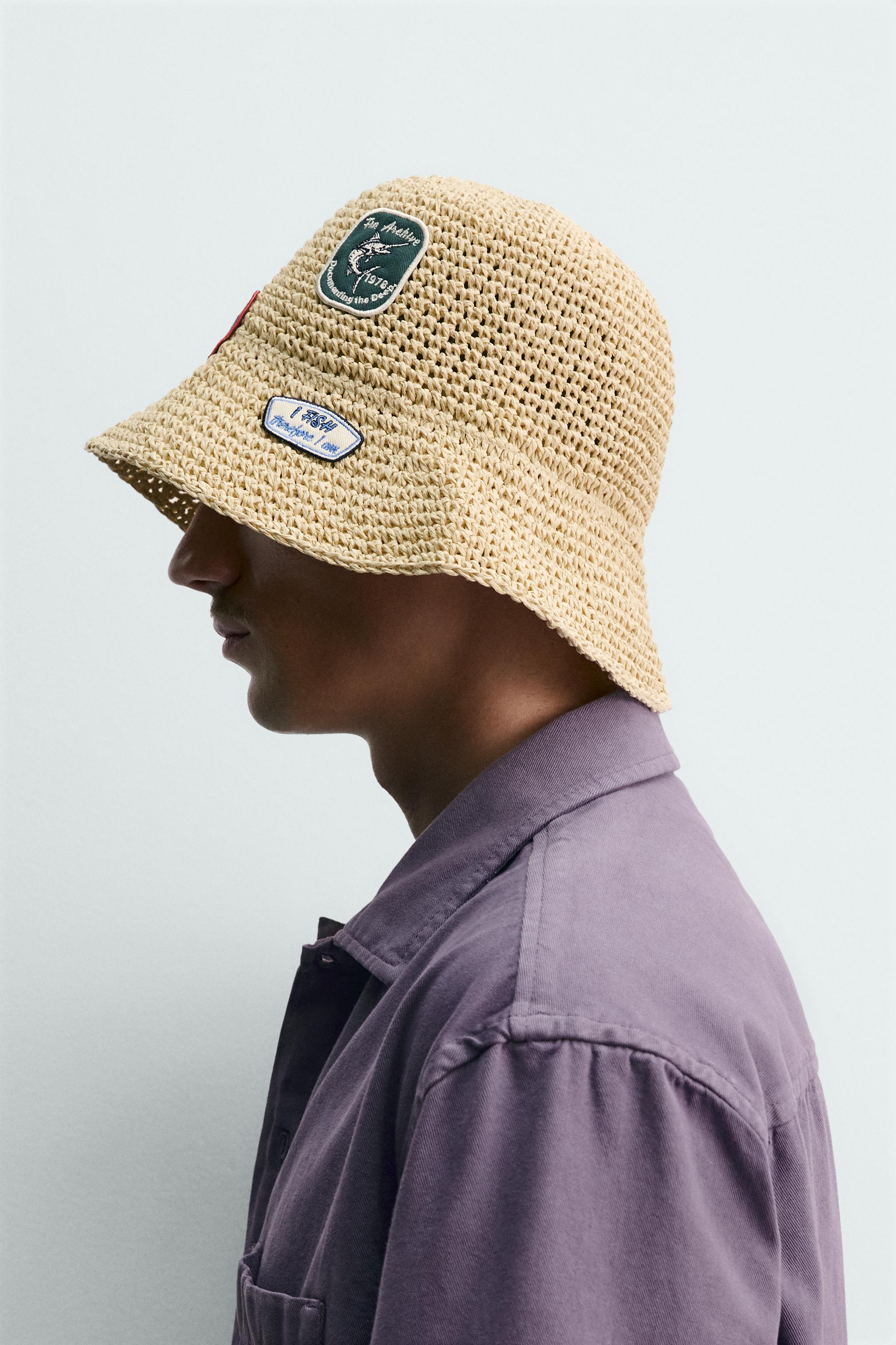 Мужские головные уборы Zara CROCHET PATCH BUCKET HAT — фото 2