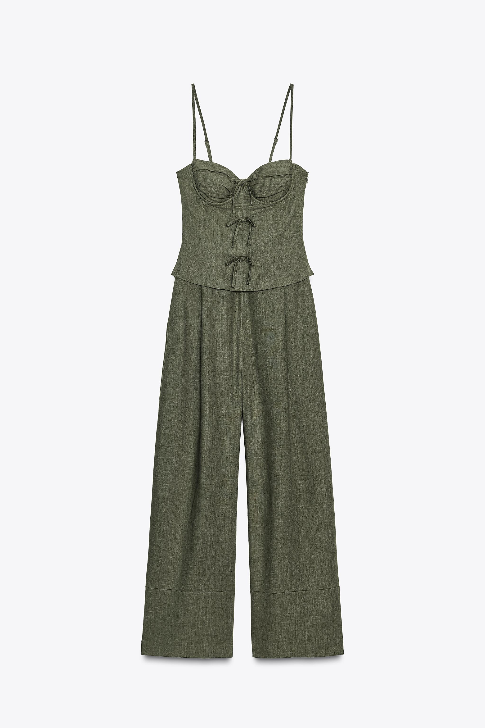 【ZARA】ボタン付きショート丈オールインワン 2156/550/737 SHORT JUMPSUIT WITH BUTTONS - Brown / Taupe | ZARA United States