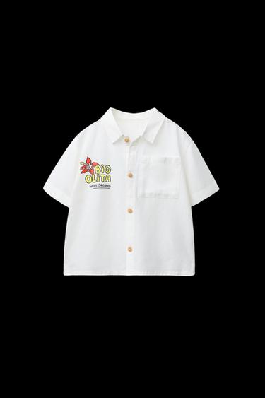 CAMISA ESTAMPADA SURF - Blanco de Zara - Imagen 0