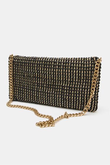 METALLIC WEAVE CROSSBODY BAG - Black by Zara - Image 3