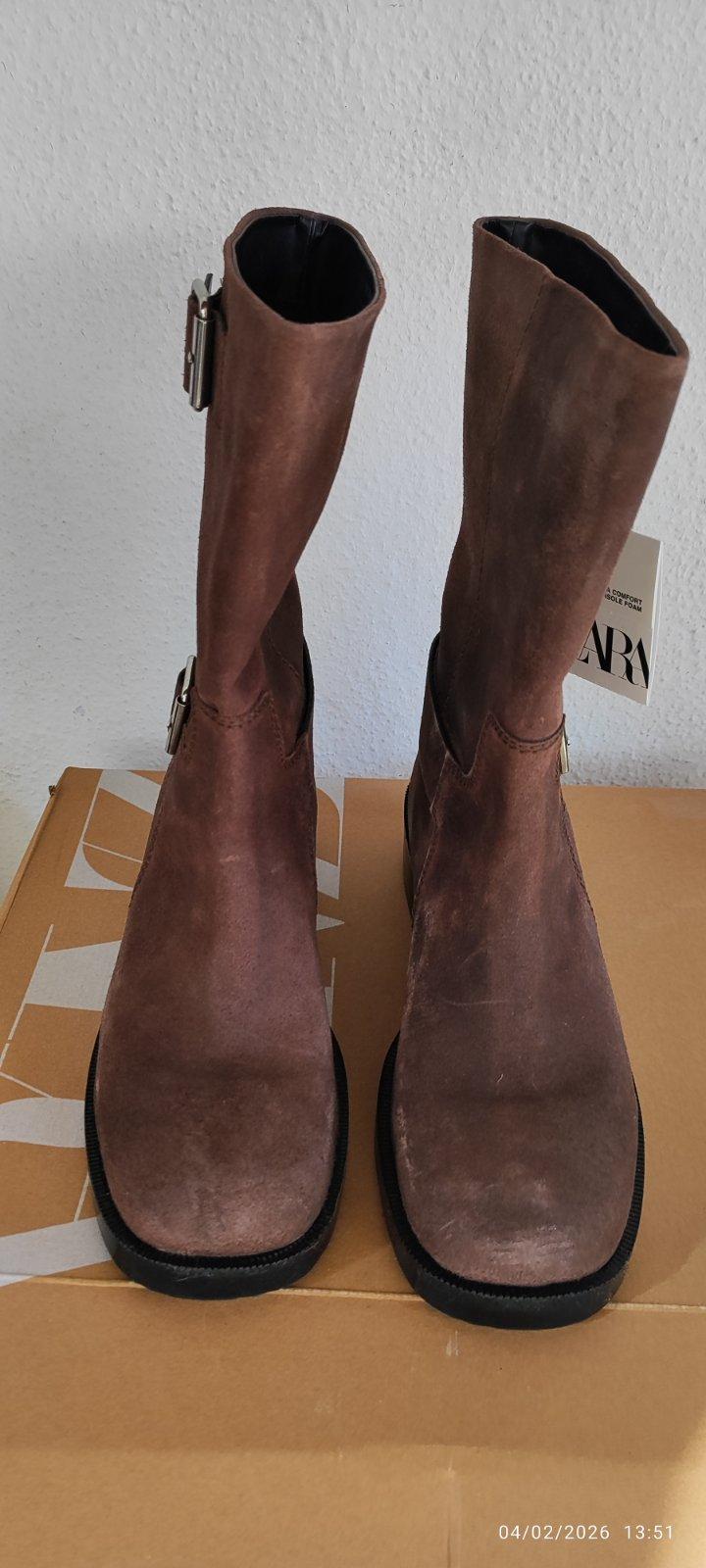 SPLIT SUEDE ANKLE BOOTS WITH BUCKLES - Image 8