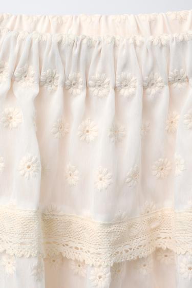 EMBROIDERED LACE SKIRT - Ecru by Zara - Image 2