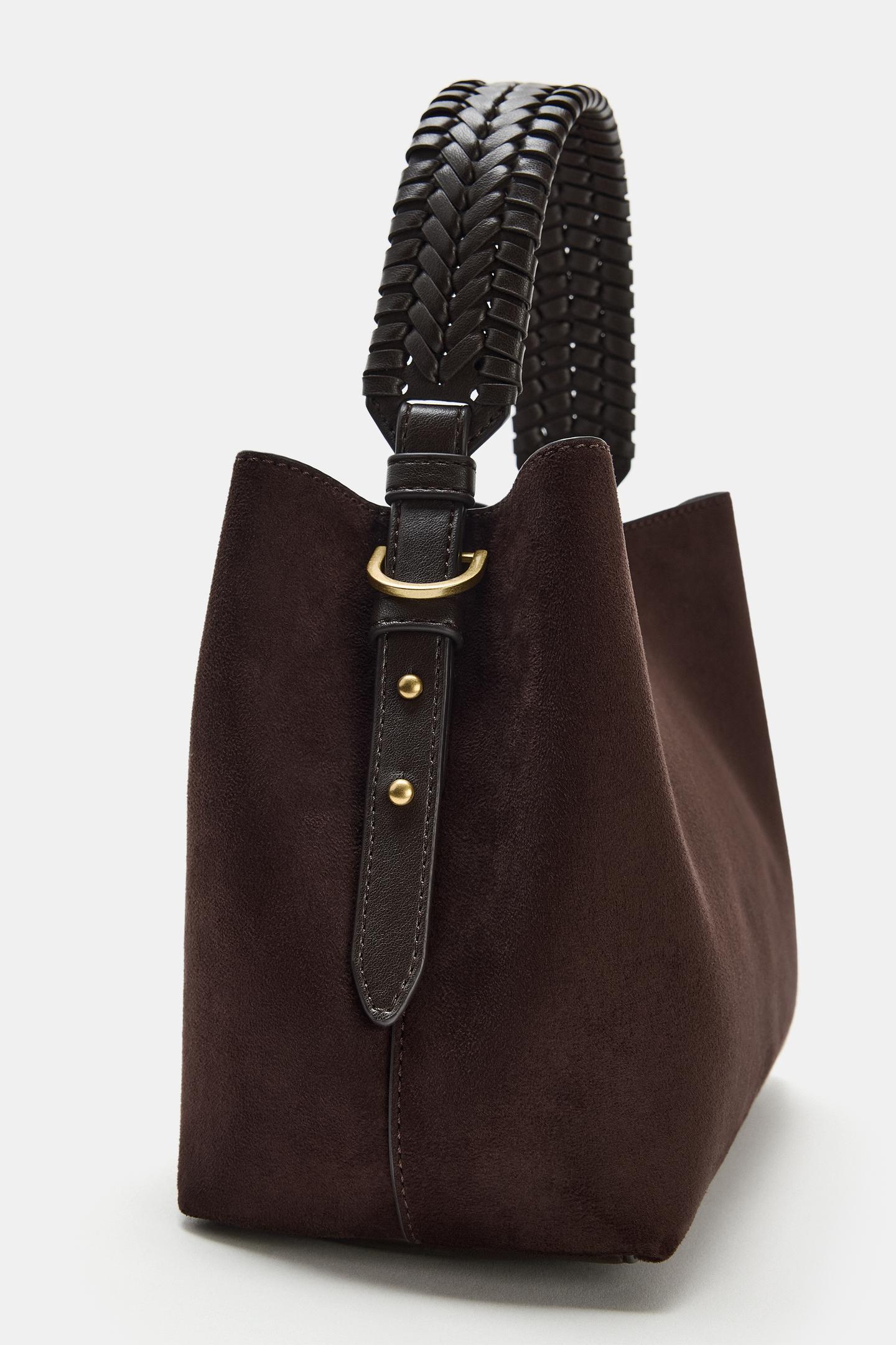 Женская сумка Zara Mini Braided, цвет: Коричневый — фото 5