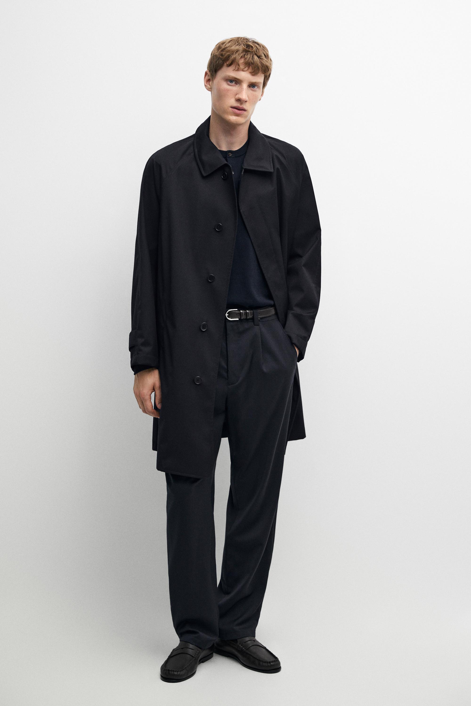 100% Wool Trench Coat — Navy blue