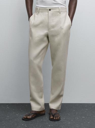 Zara 100% linen trousers - Light beige