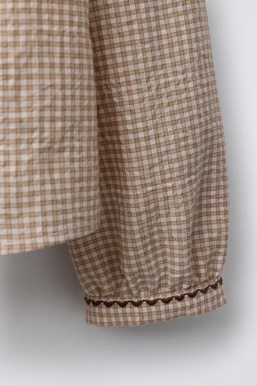 CHEMISE À COL CLAUDINE ET BRODERIES BENSIMON ® X ZARA - Caramel de Zara - Image 3