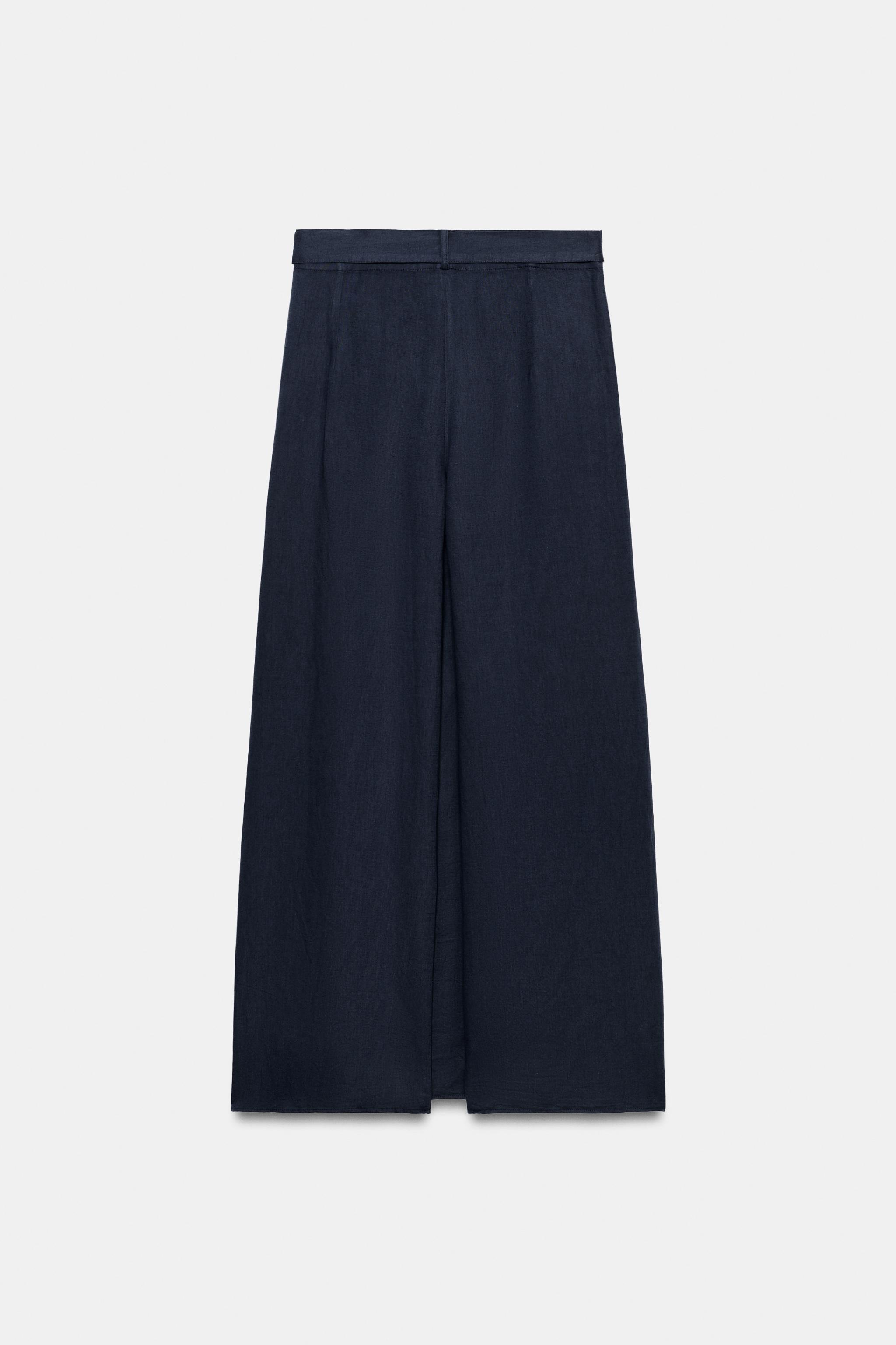Женские брюки Zara ZW COLLECTION LINEN SARONG TROUSERS — фото 8