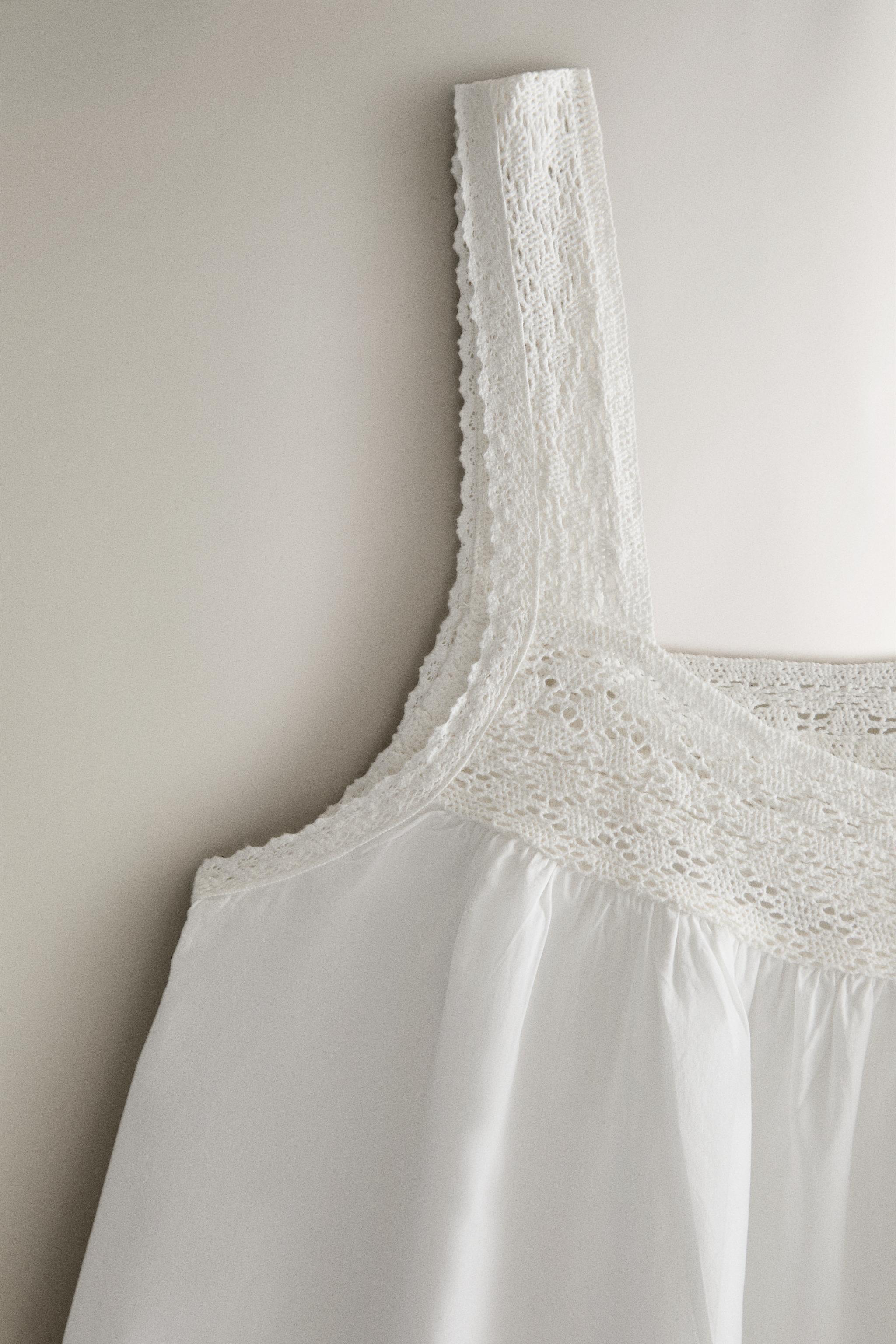 TOP BRETELLES COTON DENTELLE