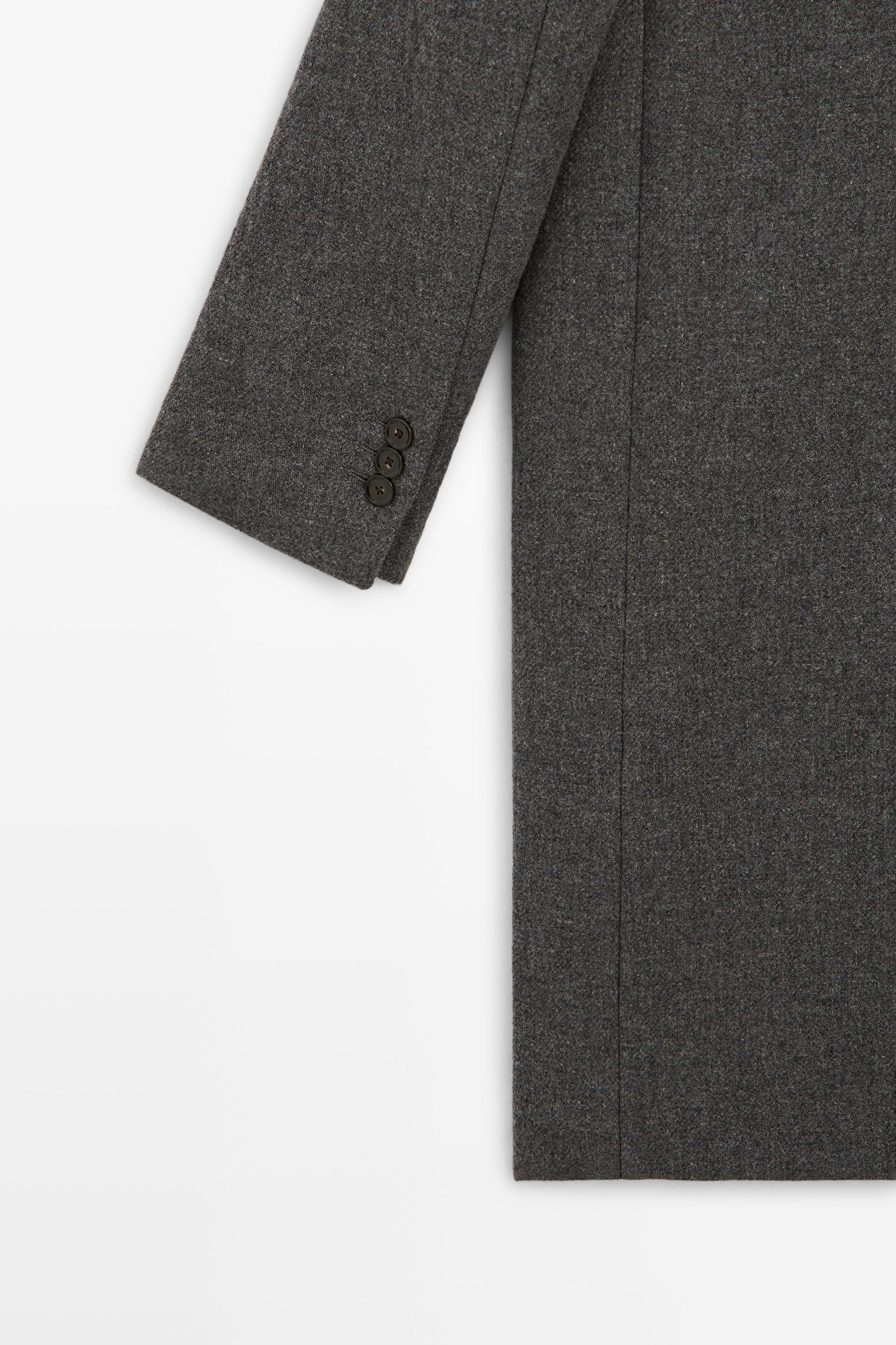 Manteau en tissu bouclé mélangé de laine