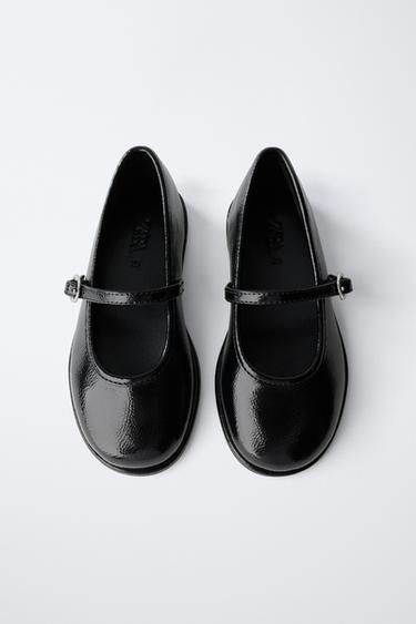 PATENT BALLET FLATS - Black by Zara - Image 3
