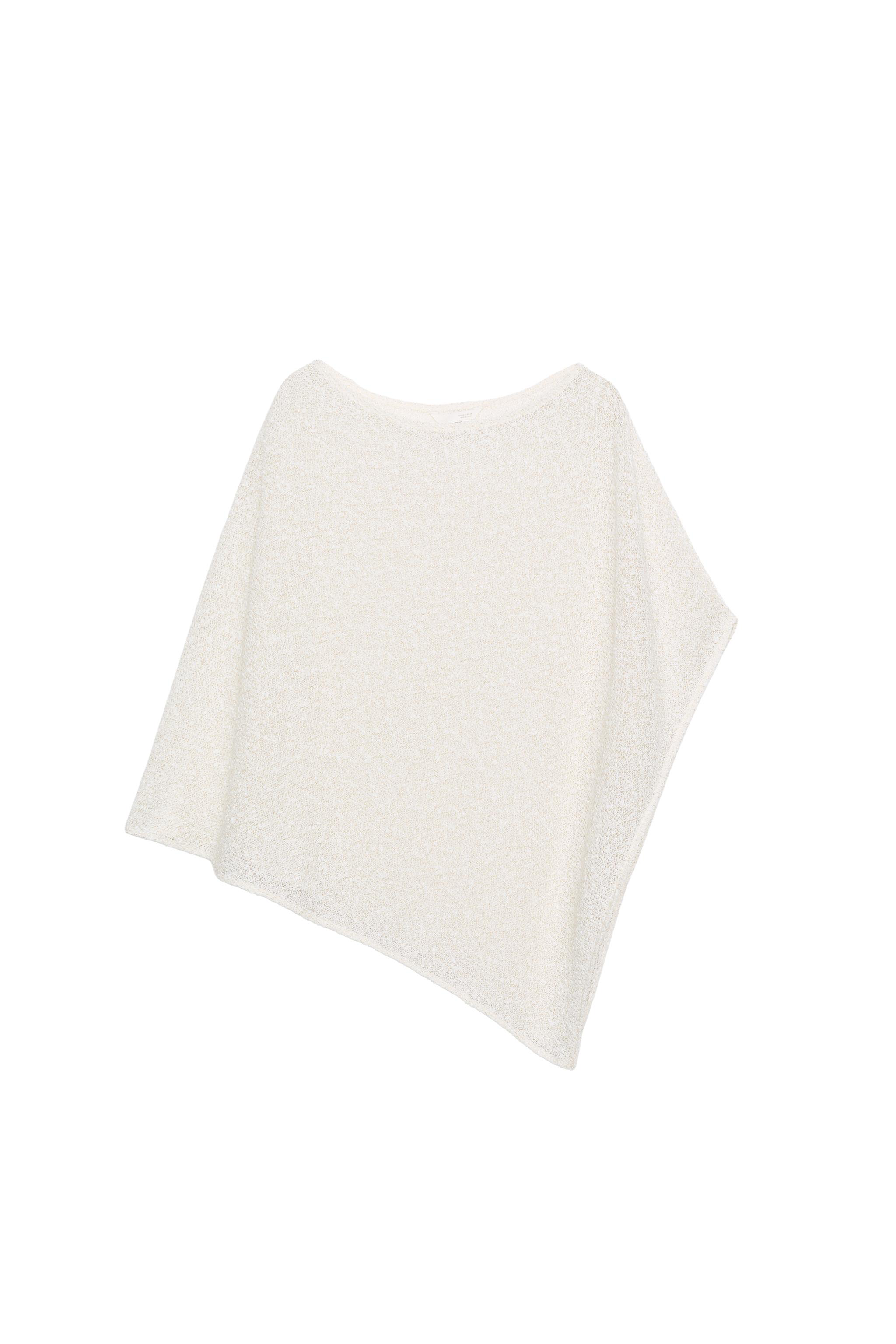 ASYMMETRIC METALLIC THREAD CAPE - Ecru | ZARA Canada
