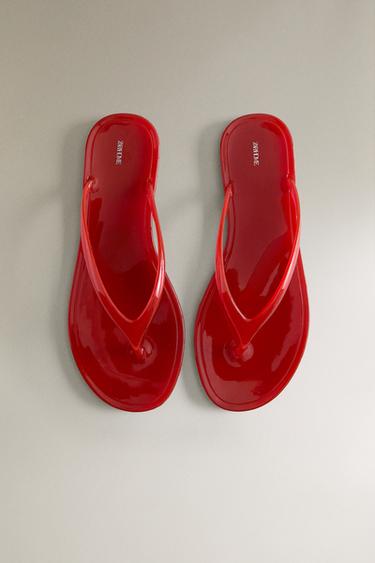 SANDALES PLATES JELLY - Rouge de Zara - Image 2