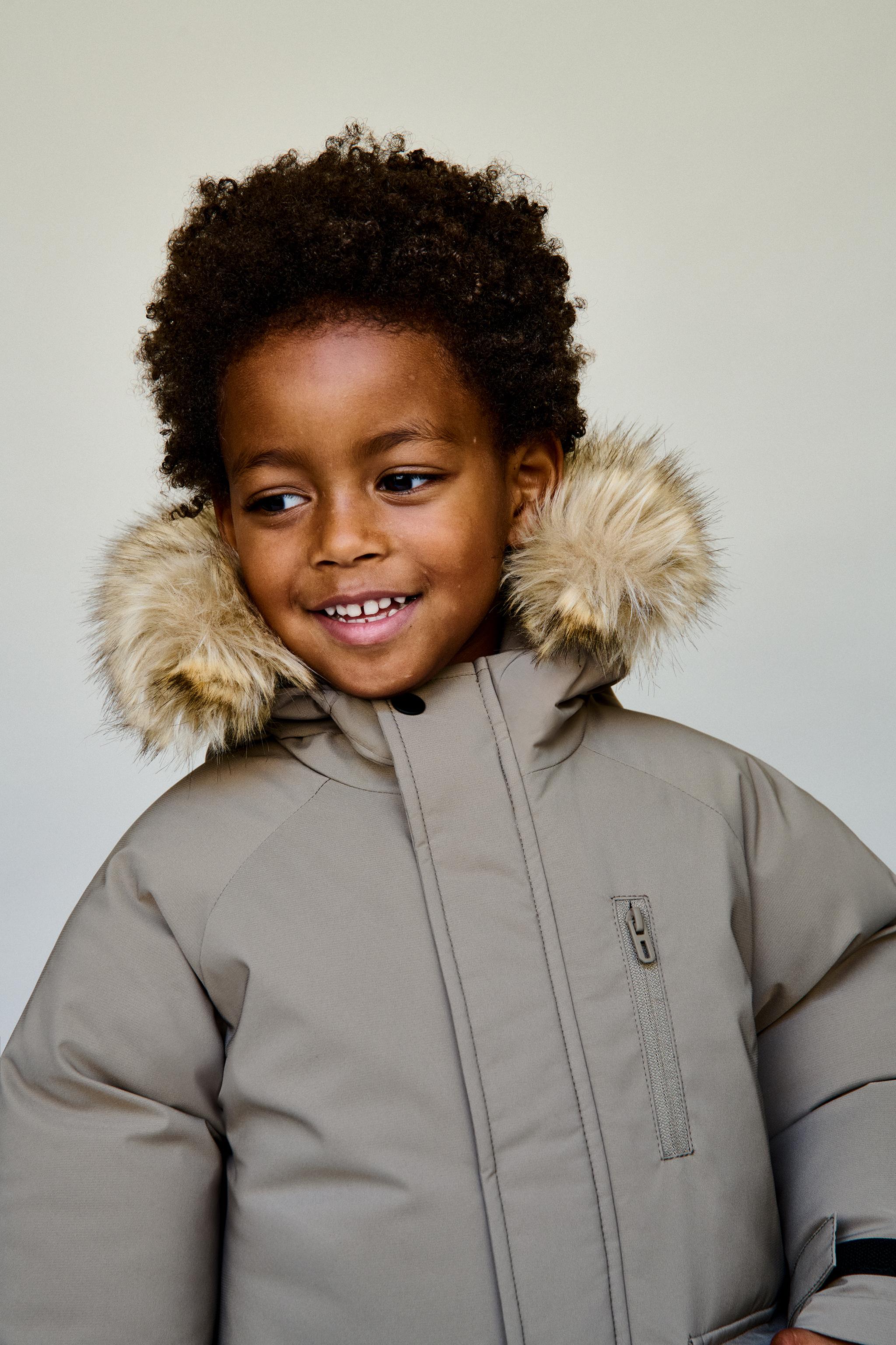 PARKA À CAPUCHE EFFET FOURRURE AMOVIBLE DÉPERLANTE