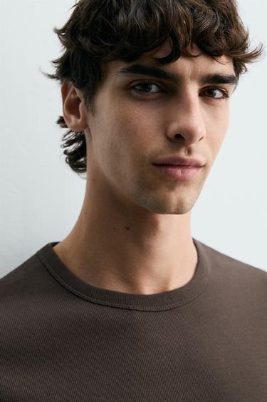 T-SHIRT REGULAR FIT - Marron de Zara - Image 4