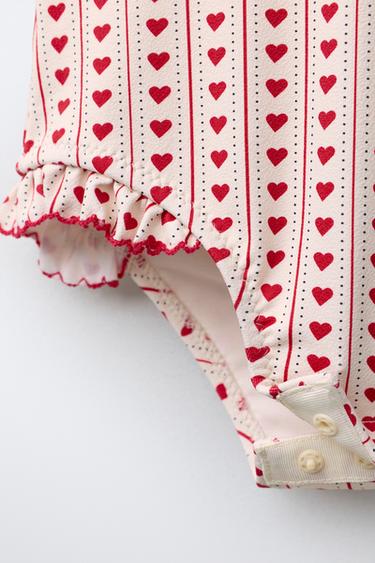 1-6 ANS/ MAILLOT DE BAIN CŒURS - Rouge de Zara - Image 3