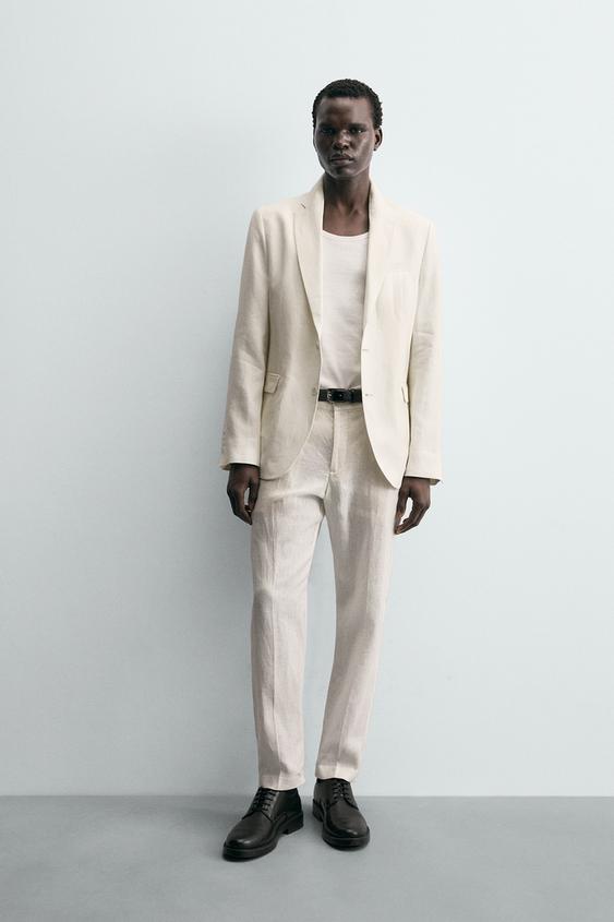 BLAZER TRAJE 100% LINO - Blanco roto de Zara - Imagen 0