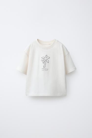CAMISETA BORDADO - Crudo medio de Zara - Imagen 0
