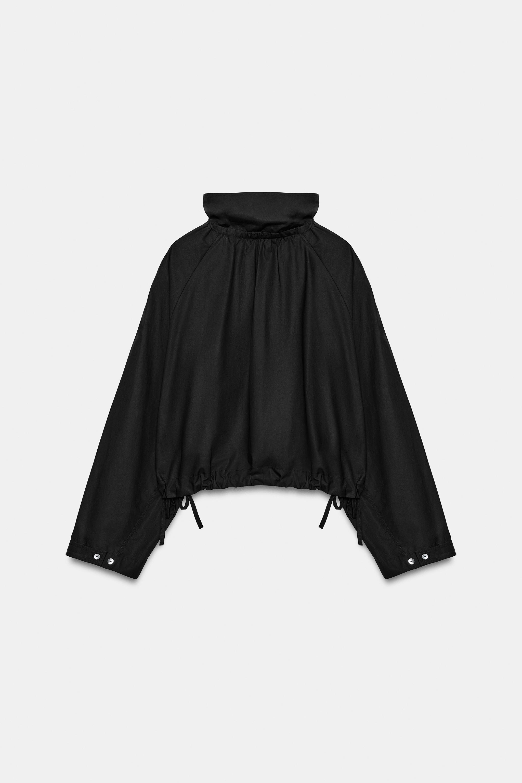 Женские куртки Zara COTTON TIE-DETAIL JACKET — фото 9