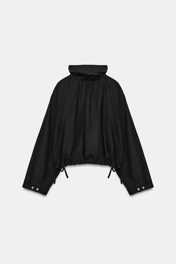 コットンタイ付きジャケット - ブラック | ZARA Japan / 日本