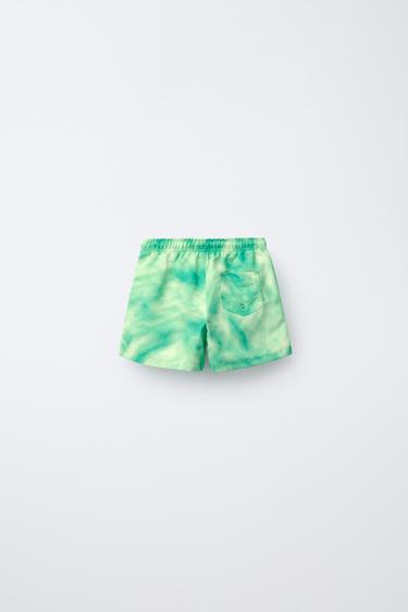 2-6 YEARS/ TIE-DYE SWIM SHORTS - Green by Zara - Image 1