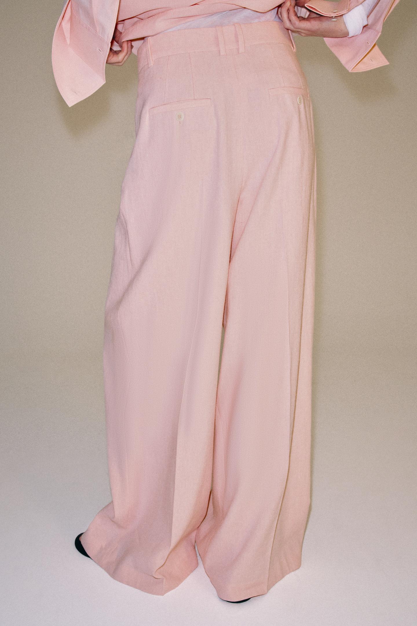 Женские брюки Zara ZW Collection Pleated, цвет: Розовый — фото 3