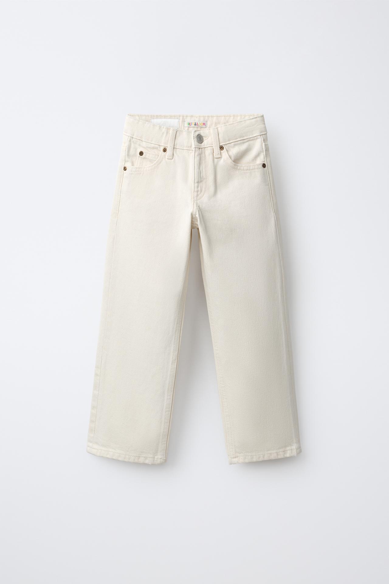 FRUIT OF THE LOOM STRAIGHT JEANS — Ecru