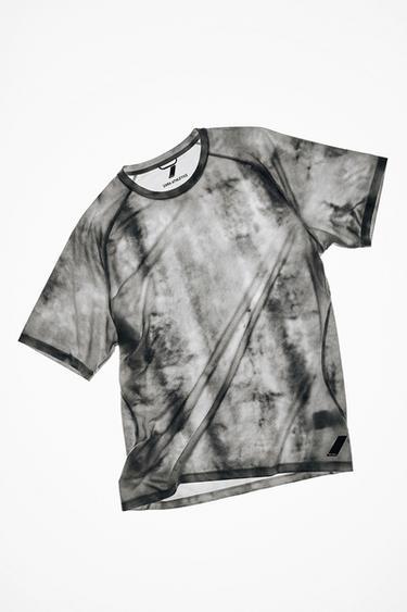 Zara PRINTED TECHNICAL RUNNING T-SHIRT - Grays - Image 0