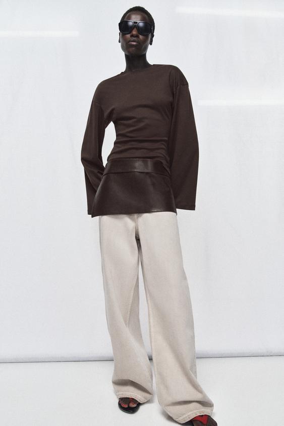 CINTUR N FALDA PIEL 100 Marr n ZARA Espa a cintur-n-falda-piel-100-marr-n-zara-espa-a