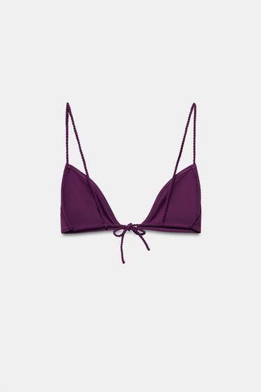 TRIANGLE BIKINI TOP WITH METAL DETAIL - Aubergine by Zara - Image 6