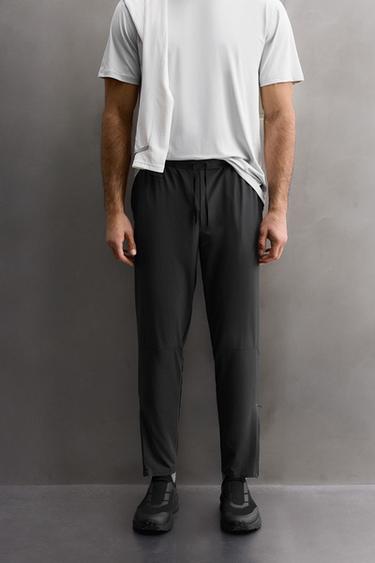 COLOUR BLOCK TECHNICAL TROUSERS - Anthracite grey by Zara