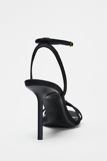 BEADED CROSSOVER STRAP SANDALS - Black by Zara - Image 6