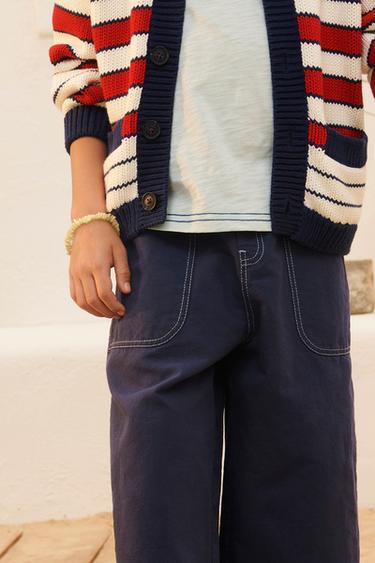GILET EN MAILLE À RAYURES ÉDITION LIMITÉE - Bleu / Blanc de Zara - Image 3