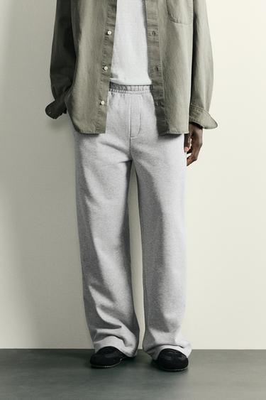 Zara BASIC RELAXED FIT JOGGING PANTS - Gray marl