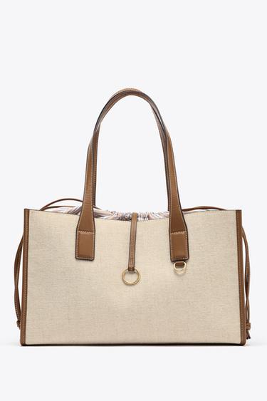 MAXI CANVAS TOTE BAG - Ecru by Zara