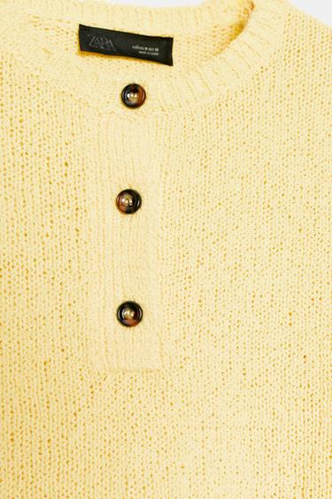 KNIT JUMPER WITH 3/4 SLEEVES - Yellow by Zara - Image 5