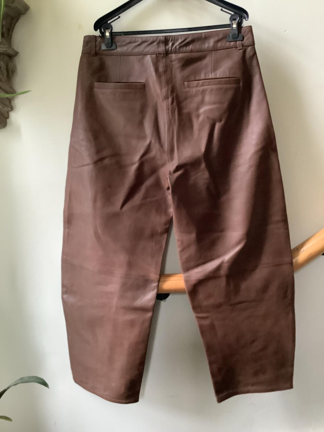 LEATHER BALLOON FIT TROUSERS - Image 2