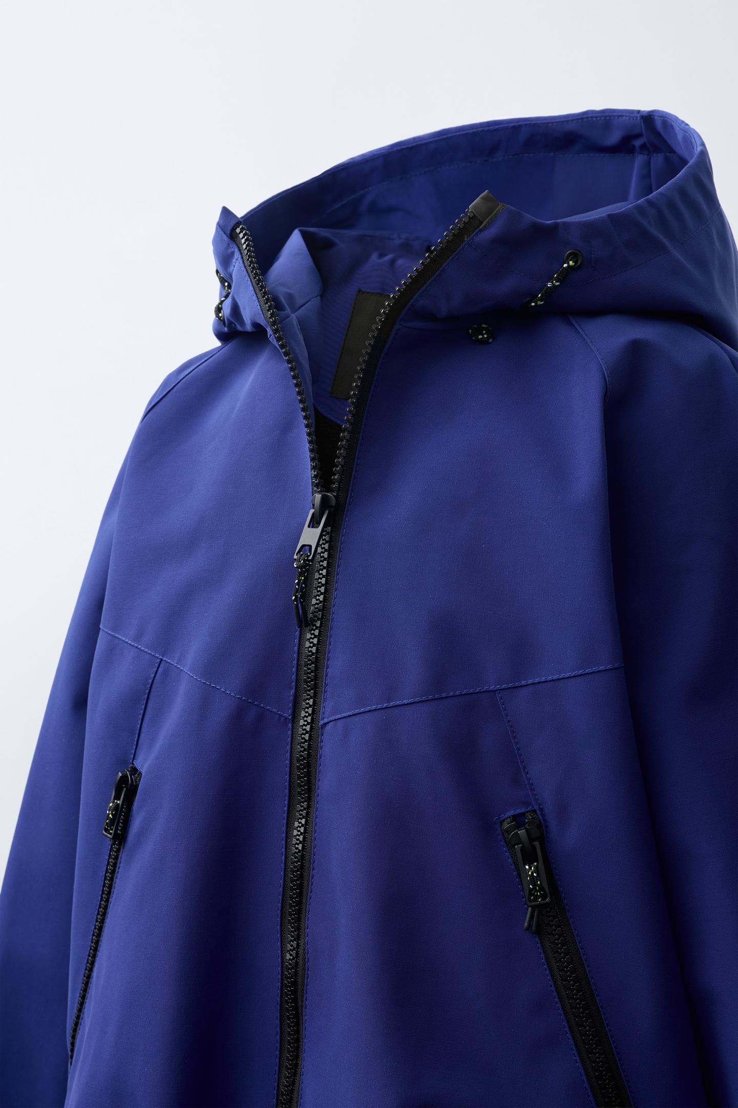 Детская куртка Zara Technical Hoodie Jacket, цвет: Голубоватый — фото 5