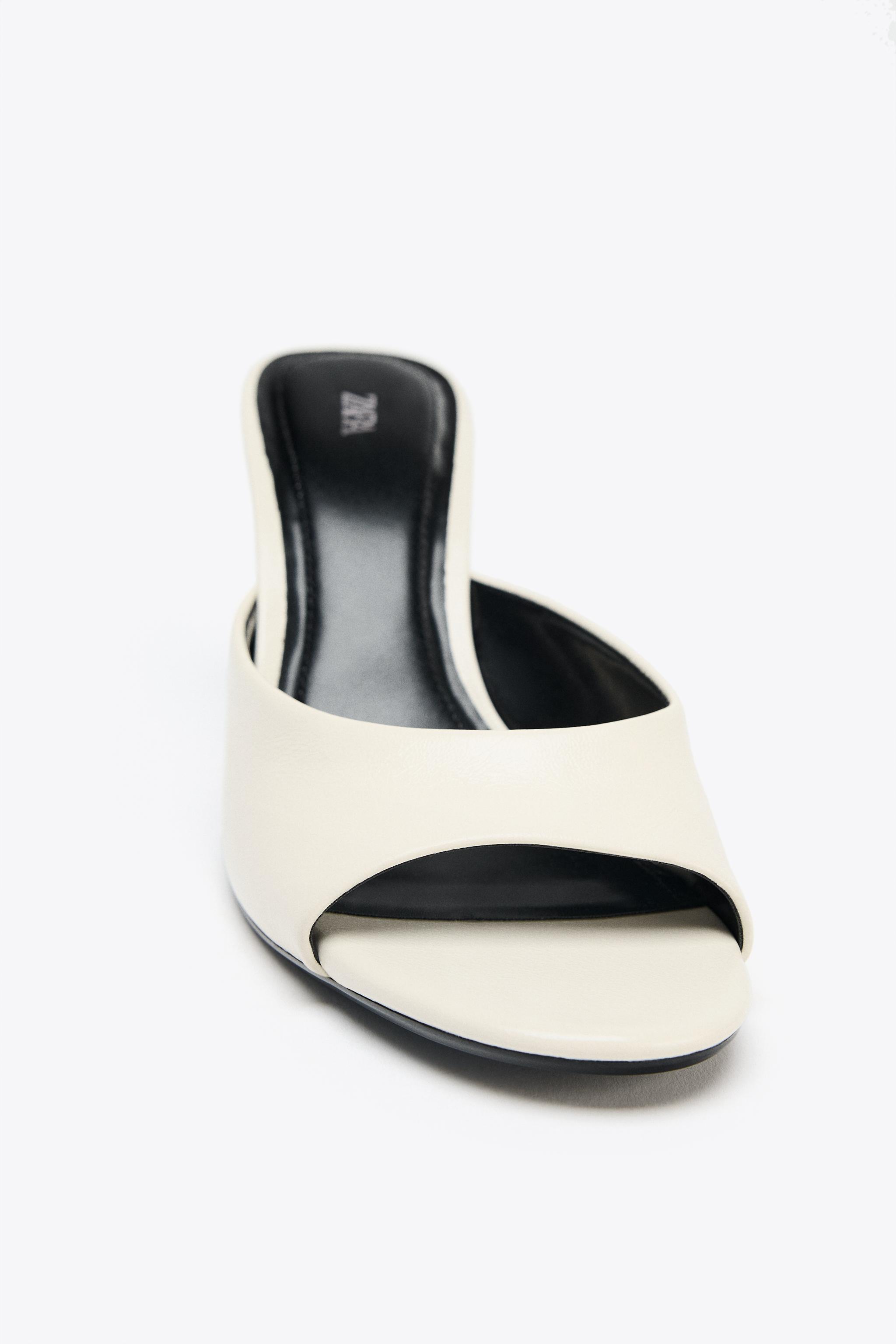 TRANSPARENT WEDGE LEATHER MULES - Off White | ZARA United States