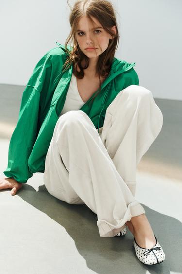 PRINTED LEATHER BALLET FLATS - white by Zara - Image 0