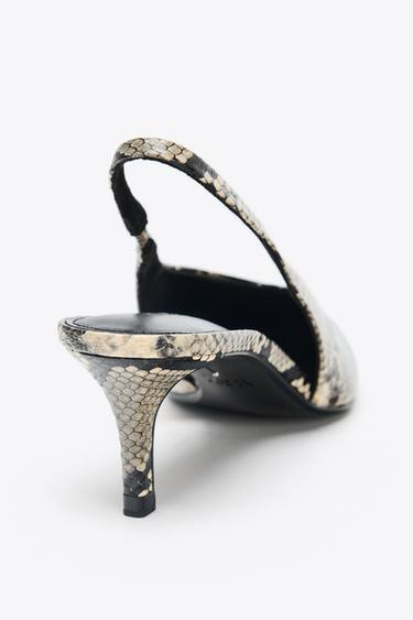 CHAUSSURES OUVERTES À L'ARRIÈRE À IMPRIMÉ ANIMALIER - Serpent de Zara - Image 4