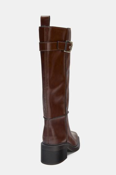 BOTTES HAUTES SURPIQÛRES - Bordeaux de Zara - Image 5