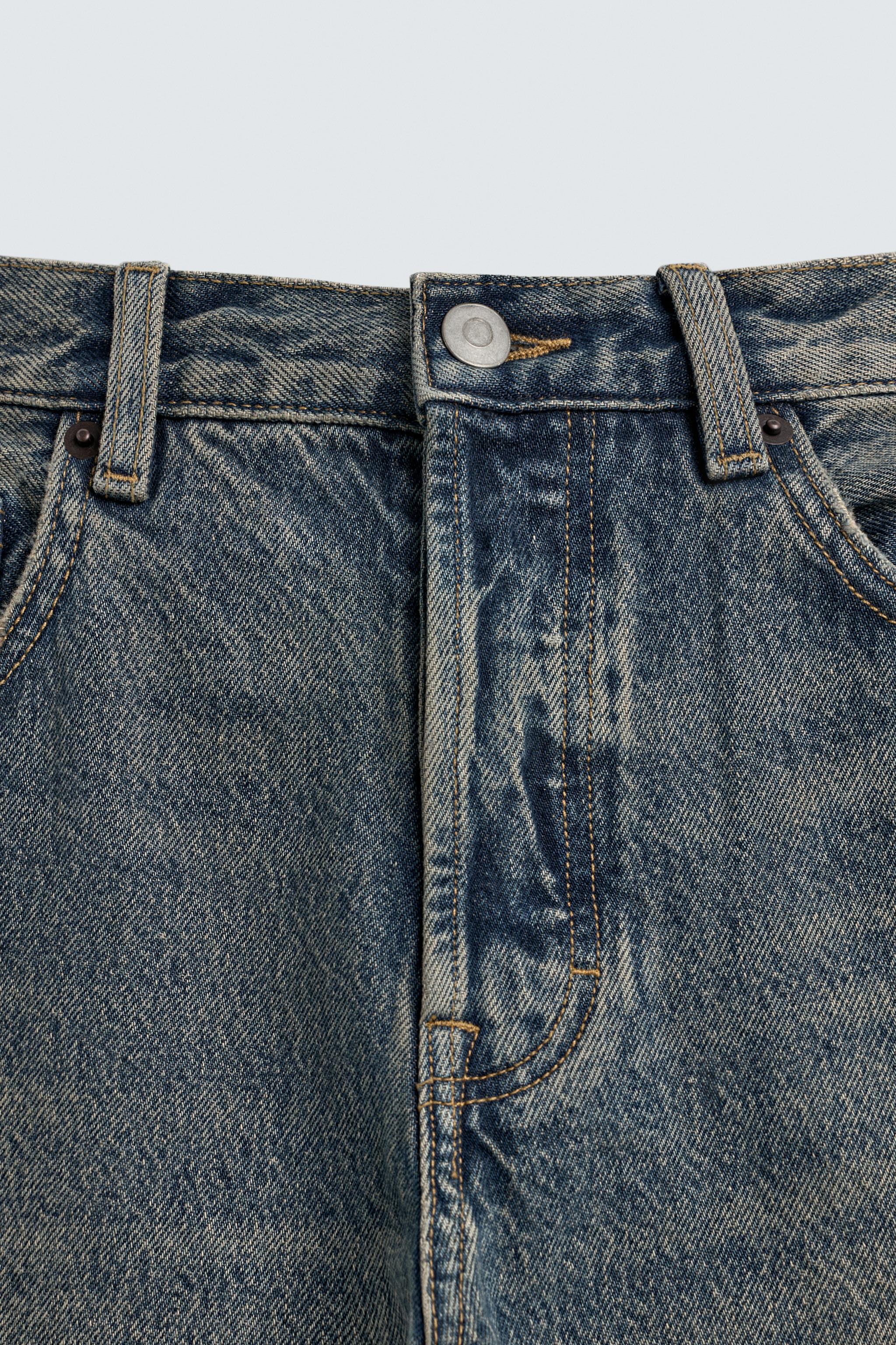 JEANS STRAIGHT FIT COSTURAS - Azul | ZARA Brasil