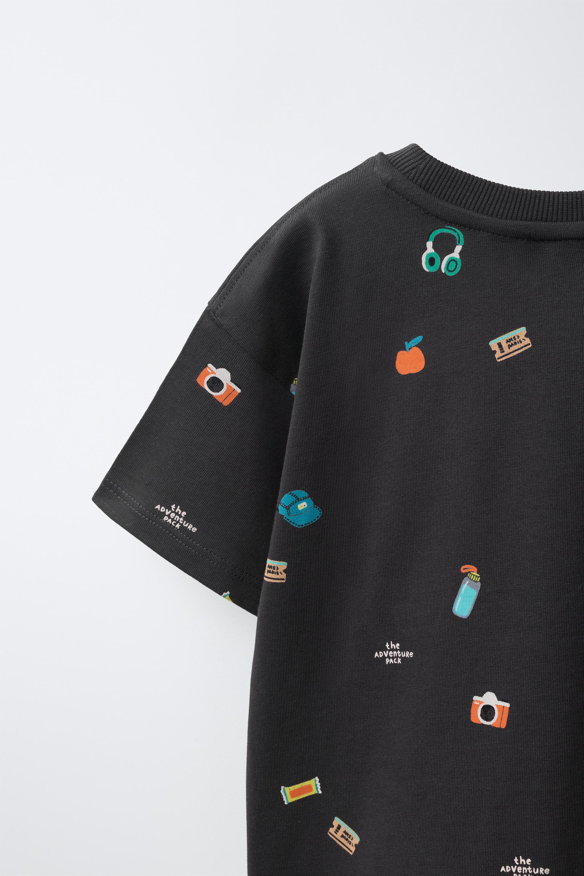 Детские футболки Zara GRAPHIC PRINT T-SHIRT — фото 4