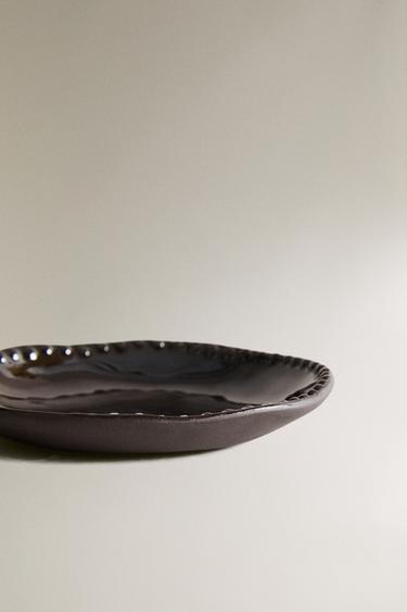 STONEWARE MINI PLATE WITH RAISED DESIGN - Brown by Zara - Image 2