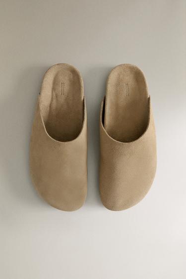 SABOT MINIMALISTE EN CUIR - Gris taupe de Zara - Image 2