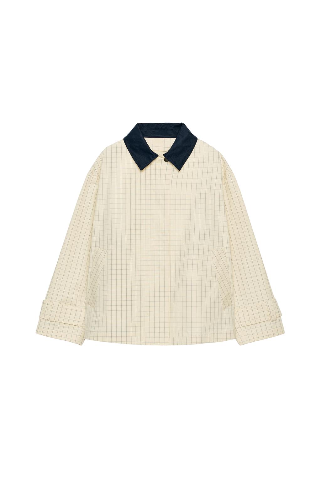 ZW COLLECTION CONTRAST COLLAR PLAID JACKET - image 3