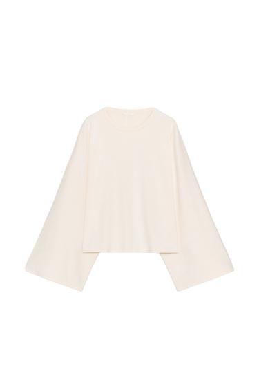 T-SHIRT MIT CAPE-ÄRMELN - Butterfarben von Zara