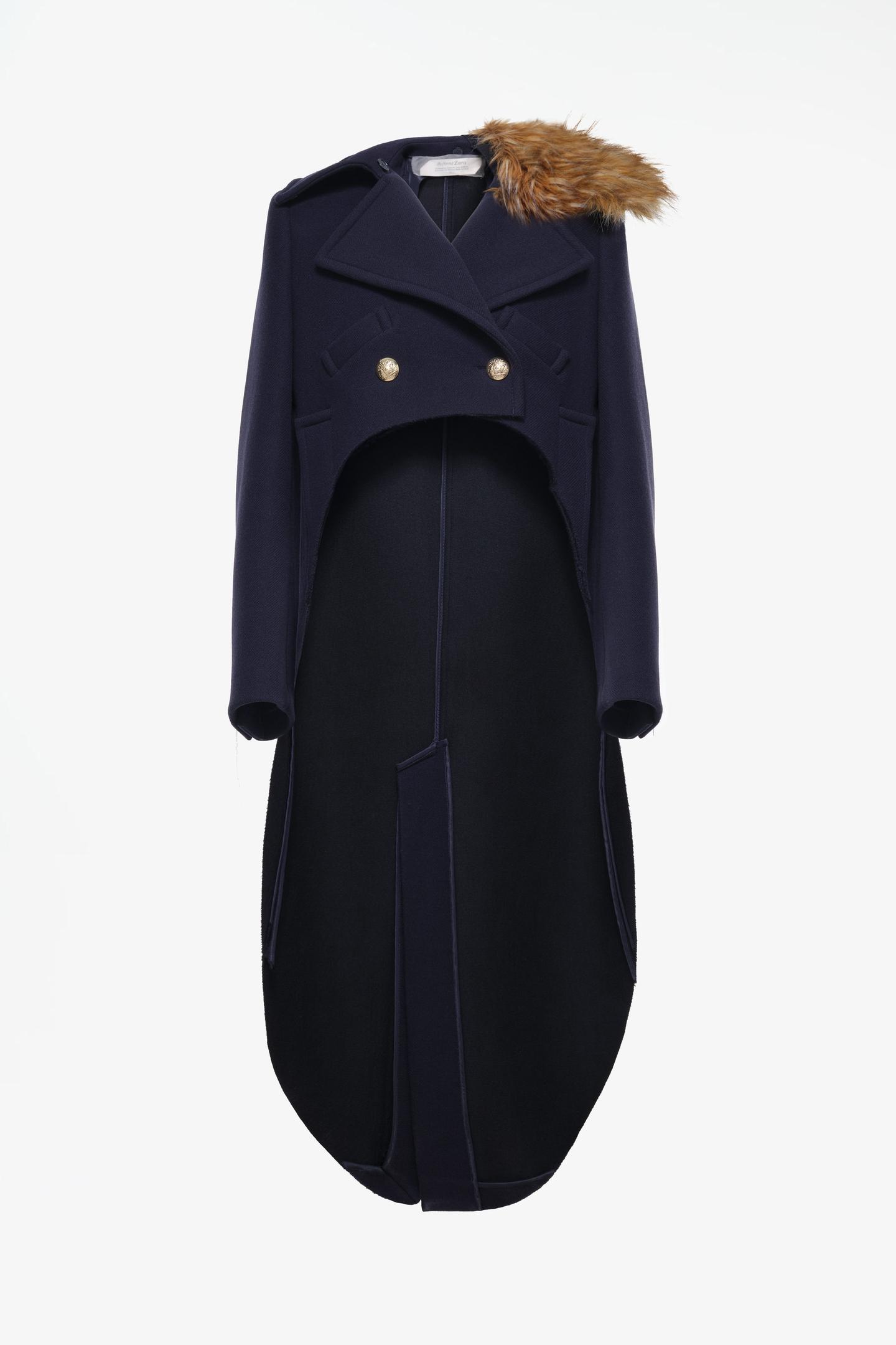 Женское пальто Zara Limited Edition Asymmetric Wool, цвет: Синий — фото 3
