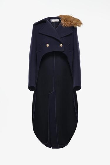 LIMITED EDITION ASYMMETRIC WOOL COAT — Blue 1