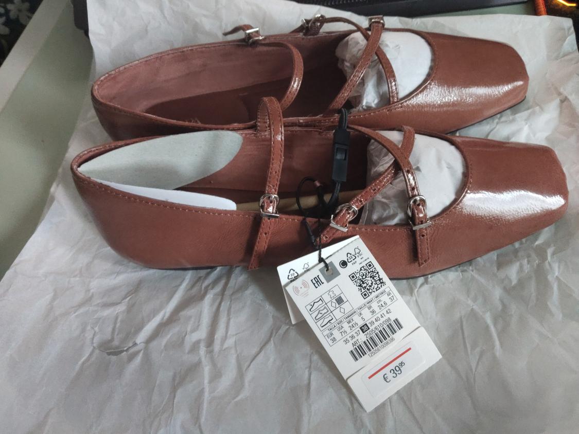 SQUARE TOE LEATHER BALLERINA - Image 2